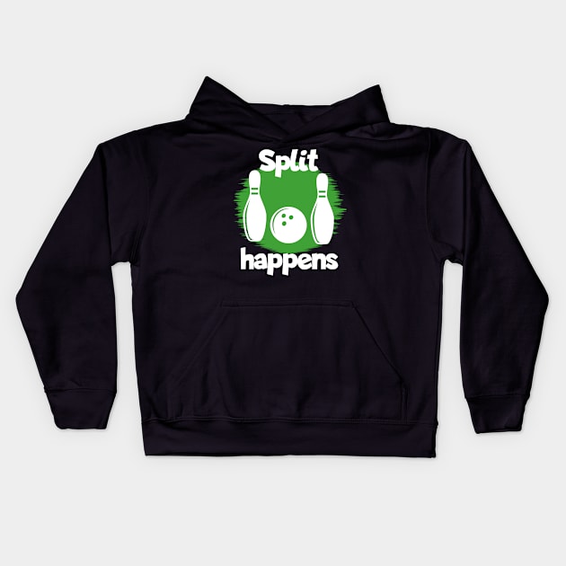 Bowling split happens Kids Hoodie by maxcode